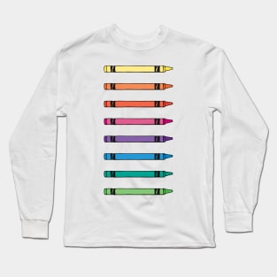 Rainbow Crayon Illustration Set Long Sleeve T-Shirt